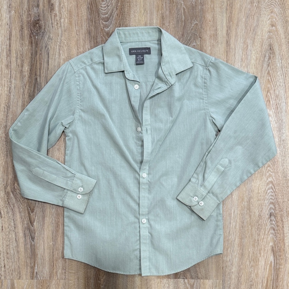 Van Heusen Boys Light Green Casual Shirt